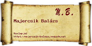 Majercsik Balázs névjegykártya